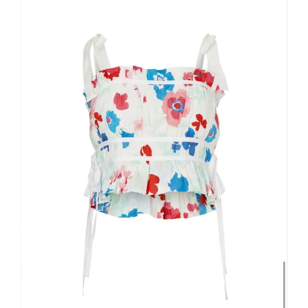 B13 Peter Som‎ Floral Smocked Top Womens 6 Swiftie Lover Coquette Cottagecore